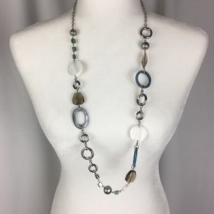 Lia Sophia silver tone shell bead necklace
